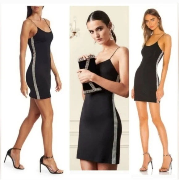 Alice + Olivia Noni Embellished Mini Bodycon Dress size 2 - Picture 2 of 12